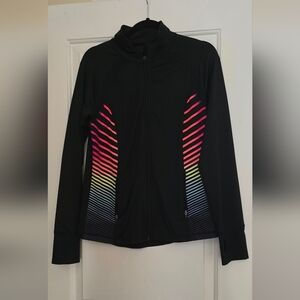 Black Jacket with Colorful Stripes